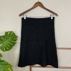 T. Babaton Charcoal Gray Wool/Cashmere Waffle Knit A-Line Skirt (Sz One-…